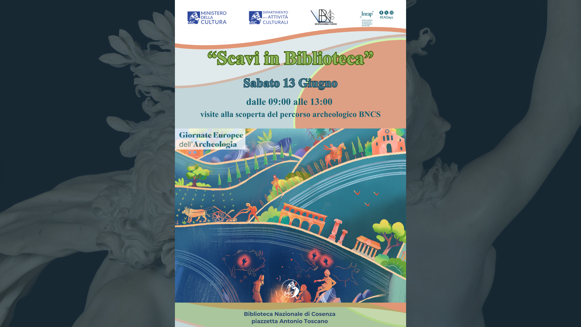 Giornate Europee dell’Archeologia: apertura straordinaria BNCS, sabato 13 giugno.